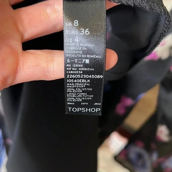 TOPSHOP Floral Shift Dress size 4 NEW - Picture 8 of 8